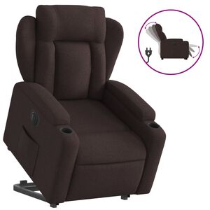 vidaXL Fauteuil inclinable &eacute;lectrique marron fonc&eacute; tissu