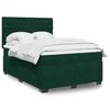 vidaXL Sommier &agrave; lattes de lit et matelas Vert fonc&eacute; 140x190cm Velours