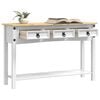 vidaXL Table d'appoint Corona Blanc 114 x 34,5 x 73 cm Pin massif