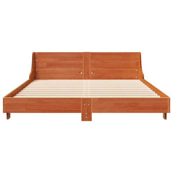 vidaXL Cadre de lit sans matelas cire marron 150x200cm bois pin massif