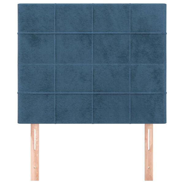 vidaXL T&ecirc;te de lit Bleu fonc&eacute; 80x5x118/128 cm Velours