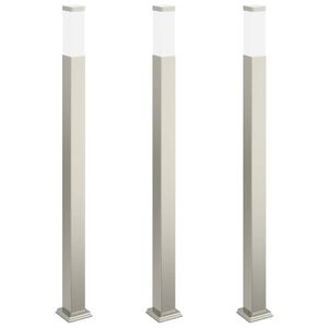 vidaXL Borne lumineuse lot de 3 110 cm acier inoxydable IP44