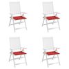 vidaXL Coussins de chaise jardin lot de 4 rouge 50x50x4cm tissu oxford