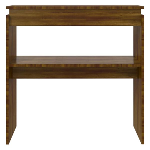 vidaXL Table console Ch&ecirc;ne marron 80x30x80 cm Bois d'ing&eacute;nierie