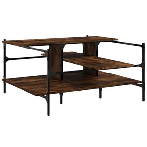 vidaXL Table basse ch&ecirc;ne fum&eacute; 100x100x48,5 cm bois d'ing&eacute;nierie
