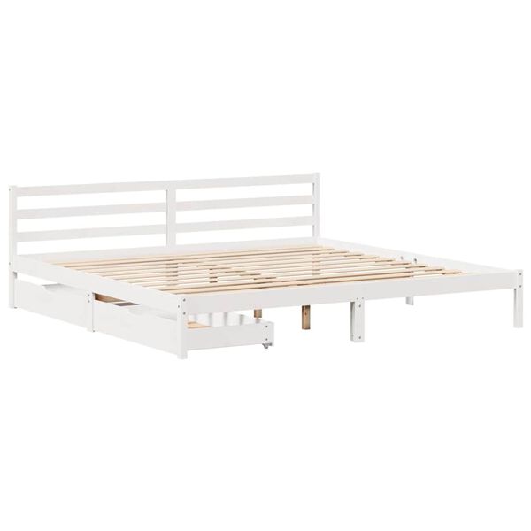 vidaXL Cadre de lit sans matelas blanc 180x200 cm bois massif de pin