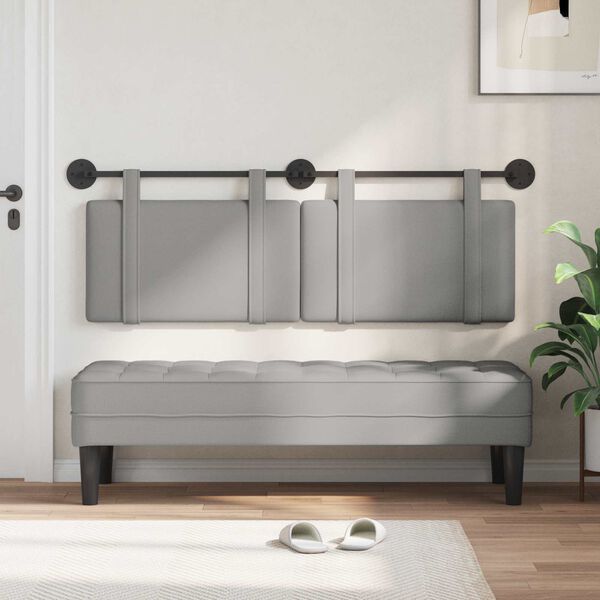 vidaXL T&ecirc;te de lit suspendue Uni Gris nuage 130 x 55 x 5 cm tissu