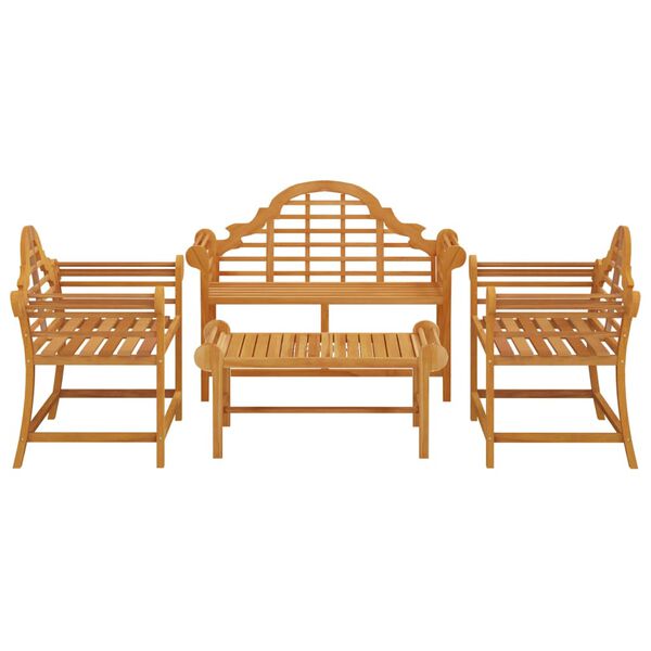 vidaXL Salon de jardin 4 pcs Bois de teck solide