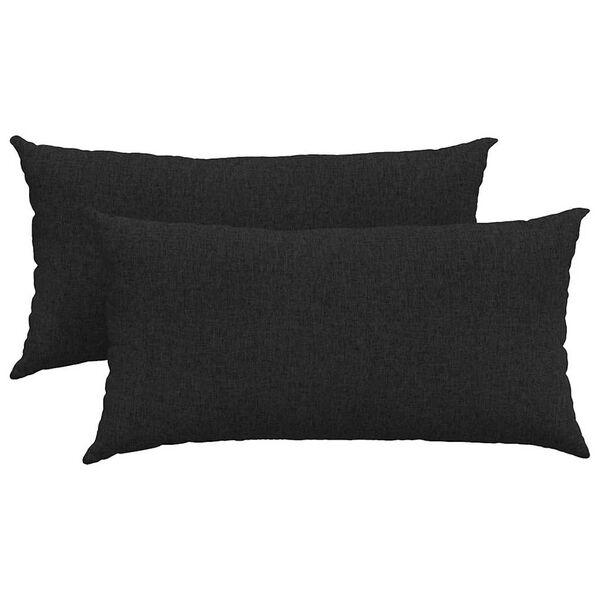 vidaXL Coussins de canapé 2 pcs Noir 80 x 40 cm tissu