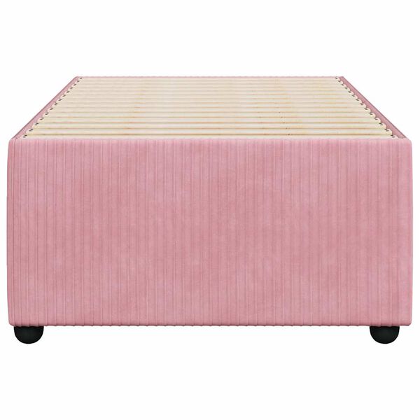 vidaXL Cadre de lit sans matelas rose 100x200 cm velours
