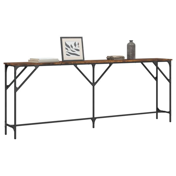 vidaXL Table console chêne fumé 200x29x75 cm bois d'ingénierie