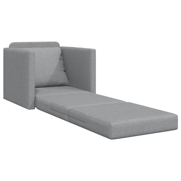 vidaXL Canap&eacute;-lit 2 en 1 gris clair 112x174x55 cm tissu