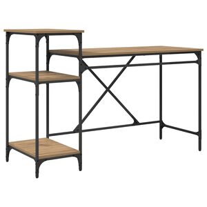 vidaXL Bureau Ch&ecirc;ne artisanal 135 x 50 x 90 cm Bois d'ing&eacute;nierie