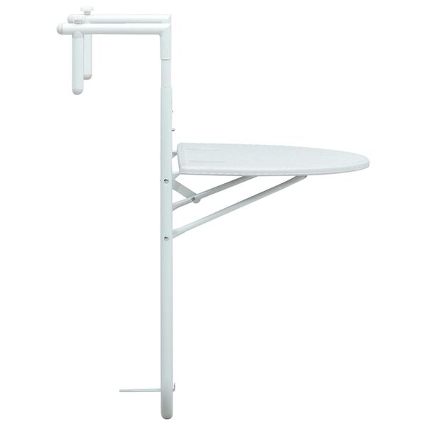 vidaXL Table de balcon Blanc 60x64x83,5 cm Plastique Aspect de rotin