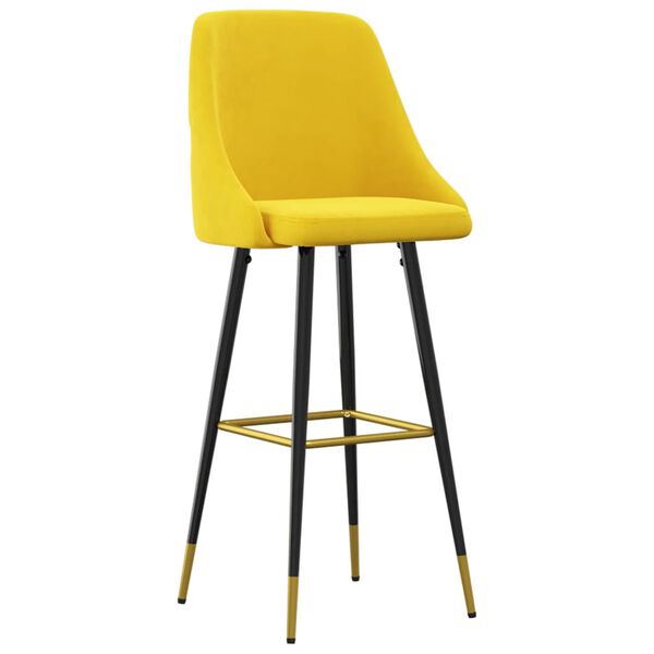 vidaXL Tabourets de bar lot de 2 jaune moutarde velours