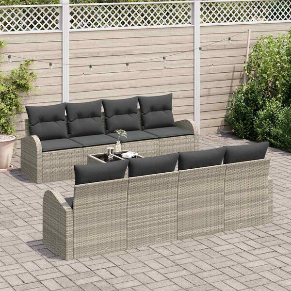 vidaXL Ensemble de canap&eacute; de jardin Gris clair 55 x 55 x 37 cm