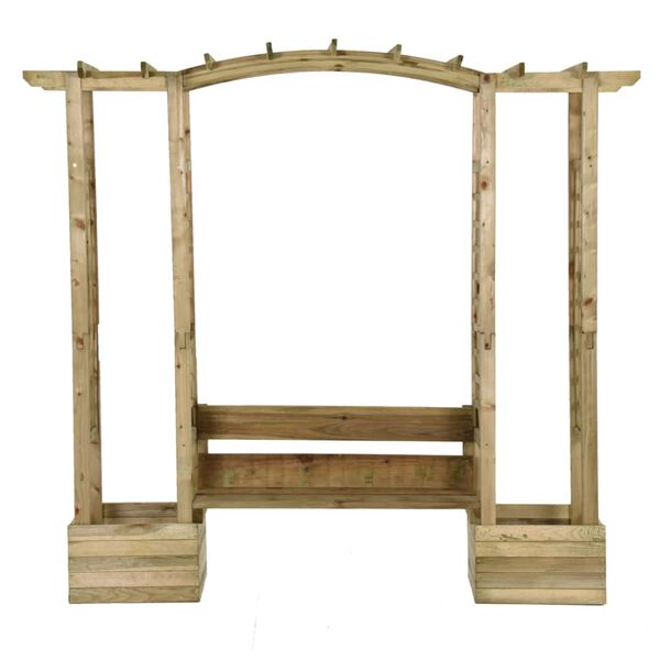 vidaXL Pergola de jardin avec banc et jardinières Bois de pin imprégné