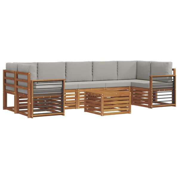 vidaXL Ensembles de canap&eacute;s avec coussin 8 pcs Gris Naturel et Clair