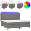 vidaXL Sommier &agrave; lattes de lit matelas LED Gris fonc&eacute; 200x200 cm Tissu