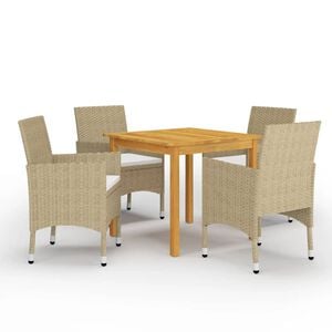 vidaXL Ensemble &agrave; manger de jardin 5 pcs Beige