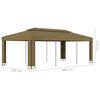 vidaXL Tonnelle avec double toit 3x6 m Taupe 180 g/m²