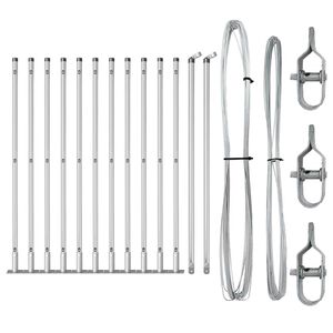 vidaXL Poteaux de clôture 13 pcs Argent Ø32mm 110 cm Acier galvanisé