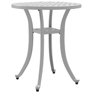 vidaXL Table de jardin blanc &Oslash;48x53 cm aluminium coul&eacute;