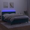 vidaXL Sommier &agrave; lattes de lit avec matelas LED Bleu fonc&eacute; 140x190 cm