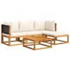 vidaXL Ensemble de canap&eacute;s de jardin 5 pi&egrave;ces avec coussins en bois d'acacia et rotin