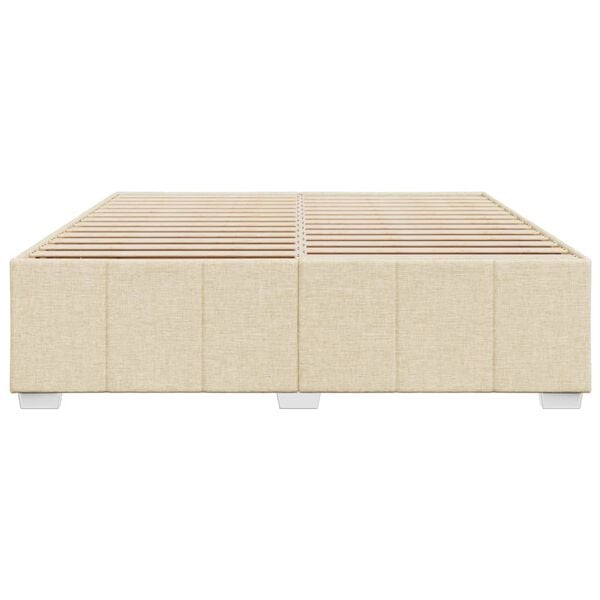 vidaXL Cadre de lit sans matelas cr&egrave;me 200x200 cm tissu