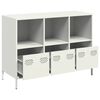 vidaXL Buffet blanc 101,5x39x73,5 cm acier lamin&eacute; &agrave; froid