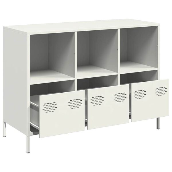 vidaXL Buffet blanc 101,5x39x73,5 cm acier lamin&eacute; &agrave; froid