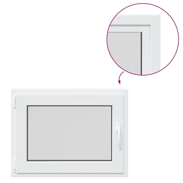 vidaXL Fenêtre de sous-sol« RISOR » 80 x 50 cm oscillo-battante DIN gauche blanche