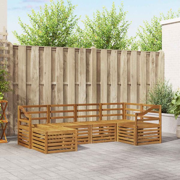 vidaXL Ensembles de canap&eacute;s 6 pcs Naturel Bois d'Acacia Massif