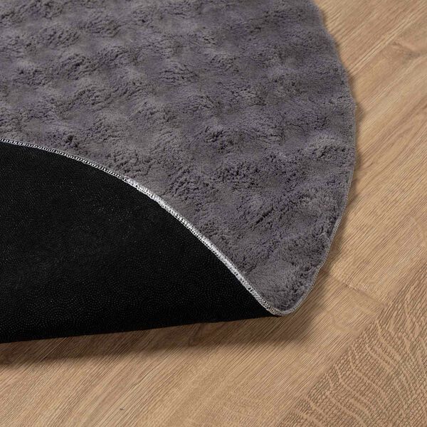 vidaXL Tapis de surface Rond HUARTE Anthracite &Oslash; 160 CM Polyester