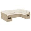 vidaXL Salon de jardin avec coussins 9 pcs beige r&eacute;sine tress&eacute;e