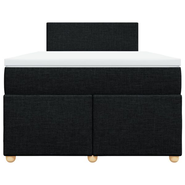 vidaXL Sommier &agrave; lattes de lit avec matelas noir 120x190 cm tissu