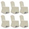 Housse cr&egrave;me extensible pour chaise 6 pi&egrave;ces