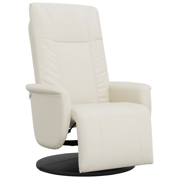 vidaXL Fauteuil inclinable avec repose-pieds cr&egrave;me similicuir