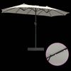 vidaXL Parasol de jardin Sable et anthracite 385 x 209 x 244 cm