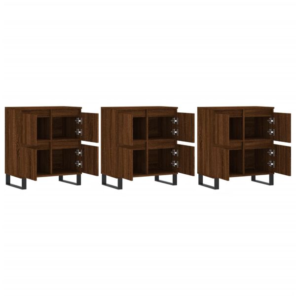 vidaXL Buffets 3 pcs Ch&ecirc;ne marron Bois d'ing&eacute;nierie