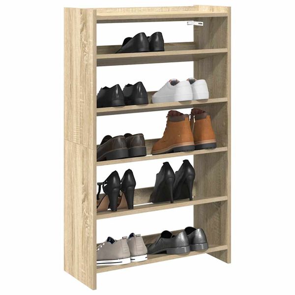 vidaXL &Eacute;tag&egrave;re &agrave; chaussures ch&ecirc;ne sonoma 60x25x100cm bois d'ing&eacute;nierie