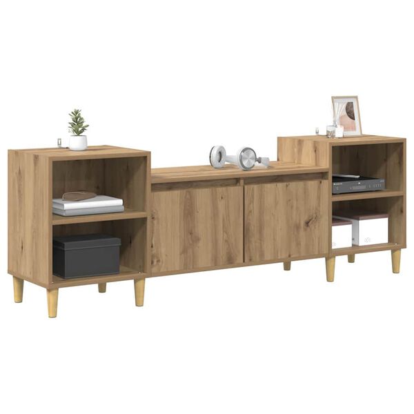 vidaXL Meuble TV Ch&ecirc;ne artisanal 160 x 35 x 55 cm Bois d'ing&eacute;nierie
