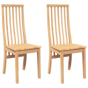 vidaXL Chaises à manger 2 pcs bois massif caoutchouc