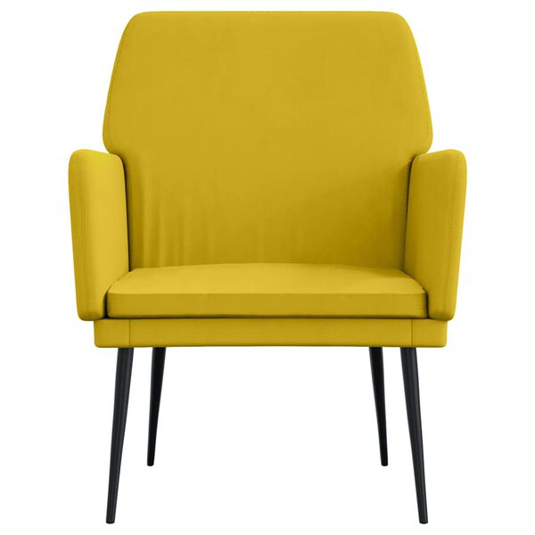 vidaXL Fauteuil Jaune 62x79x79 cm Velours