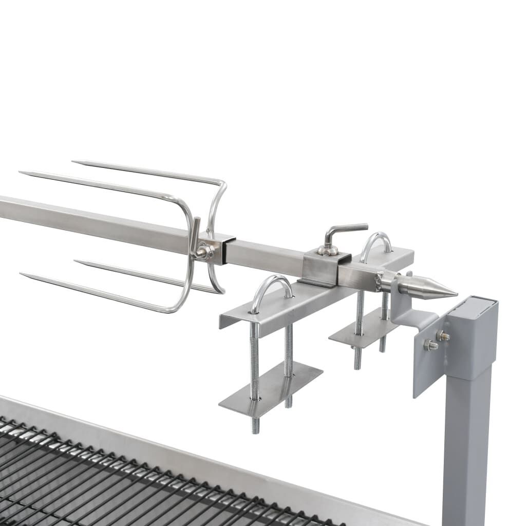 Rôtissoire électrique Avec Grill En Acier Inox - Pour Jardin - Moteur 220-240V - Dimensions 132x55x98 Cm - 5