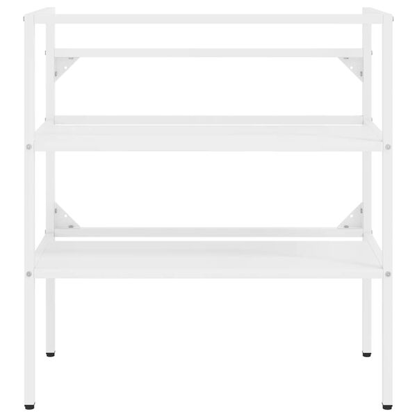 vidaXL Cadre de lavabo de salle de bain Blanc 79x38x83 cm Fer