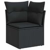 vidaXL Salon de jardin 6 pcs avec coussins noir r&eacute;sine tress&eacute;e