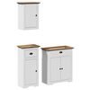 vidaXL Meubles de salle de bain 3pcs BODO blanc marron bois pin massif