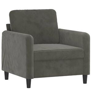 vidaXL Fauteuil Gris fonc&eacute; 60 cm Velours